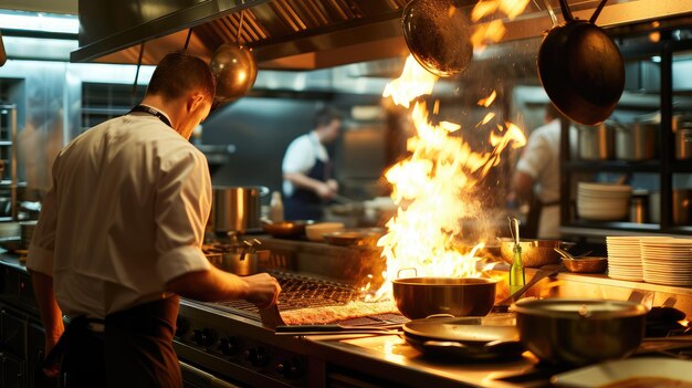 chef pregătind mâncare